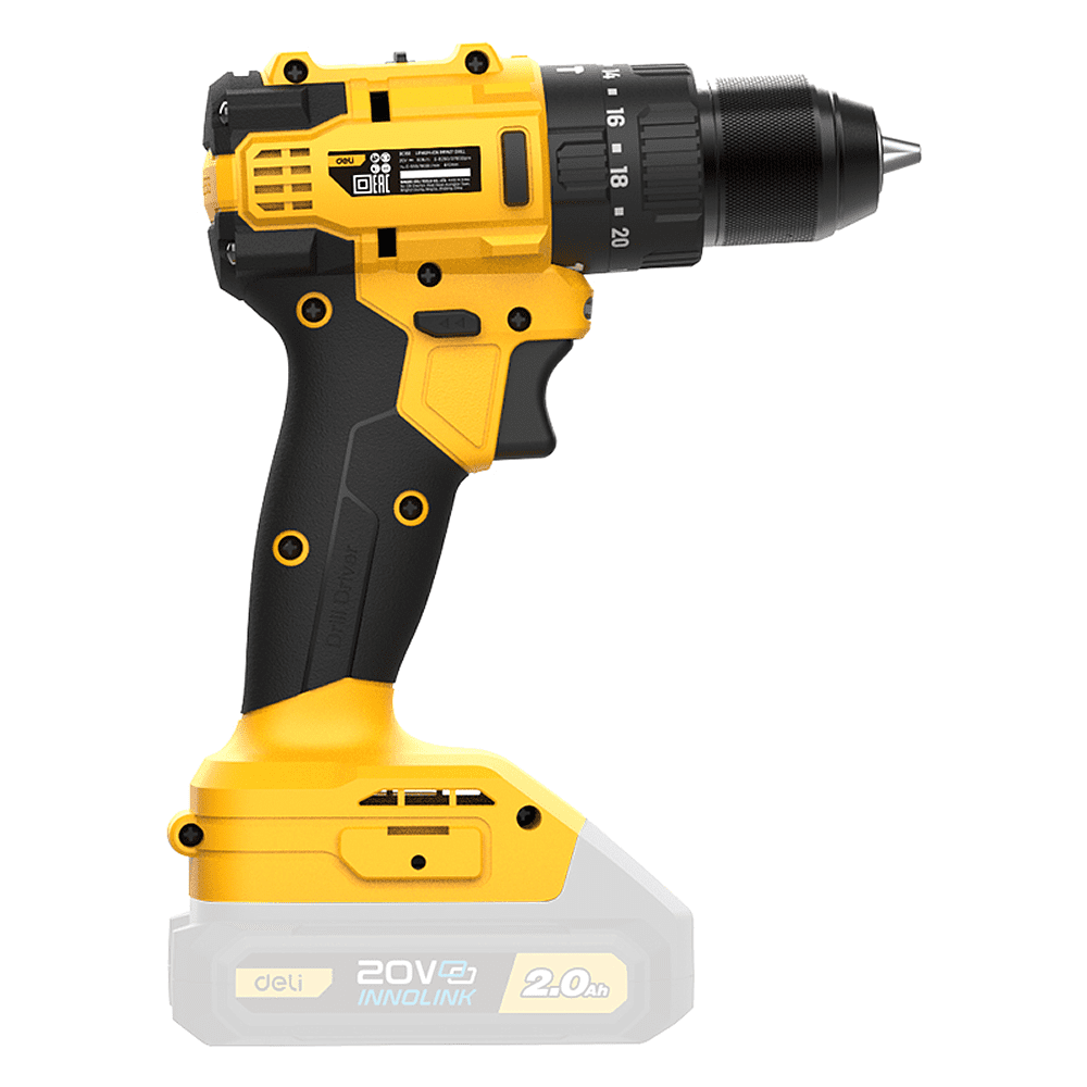 Аккумуляторная дрель-шуруповерт Deli YS DC150Z, 20 В, 50 Нм, без АКБ и З/У, коробка - 4