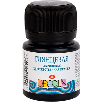 Краска акриловая глянцевая "Декола", 810 черная, 20 мл., банка