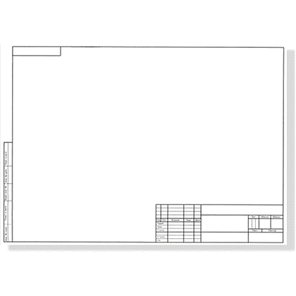 Форматка чертежная А3 с рамкой, горизонтальная ориентация, 200 г