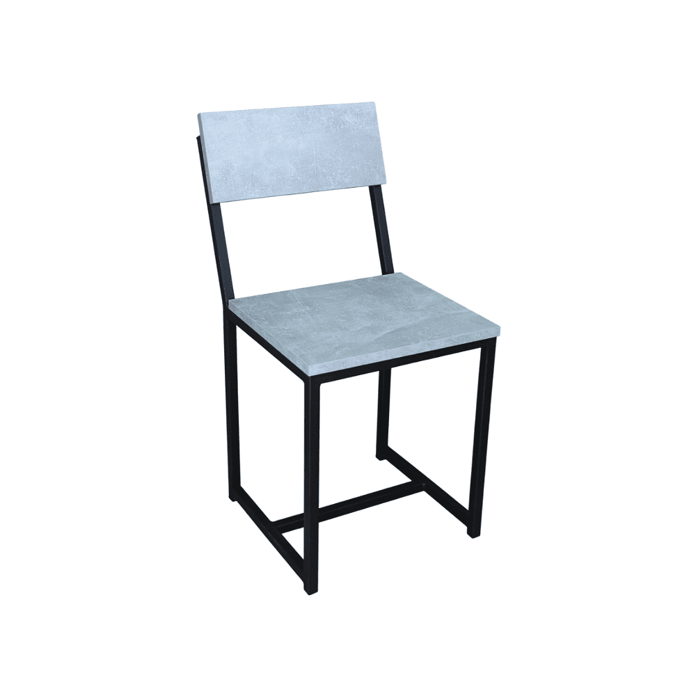 Стул ALLERD RION, металл, ЛДСП, черный муар, Бетон