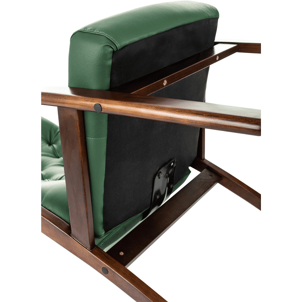 Кресло Бюрократ T-9928WALNUT-CF, натуральная  кожа, зеленый, каркас дерево  - 9