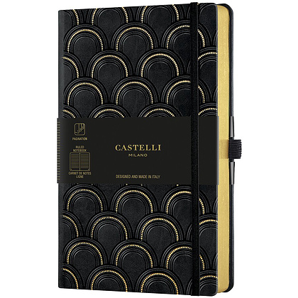 Блокнот Castelli Milano "Art Deco Gold", А5, 96 листов, линейка, черный, золотой