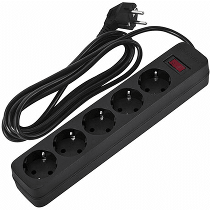 Сетевой фильтр Sonnen SPB-305, 3 м, 5 розеток, черный