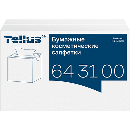 Салфетки косметические Tellus Премиум, 90шт/уп, в кубе - 4
