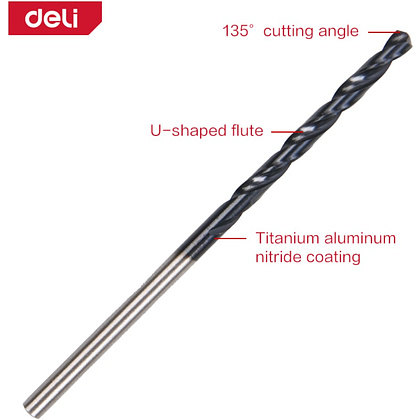Сверло по металлу Deli RS EDH-MHZ030-E4, 3.0 мм, DIN 338, HSS-TiN - 3
