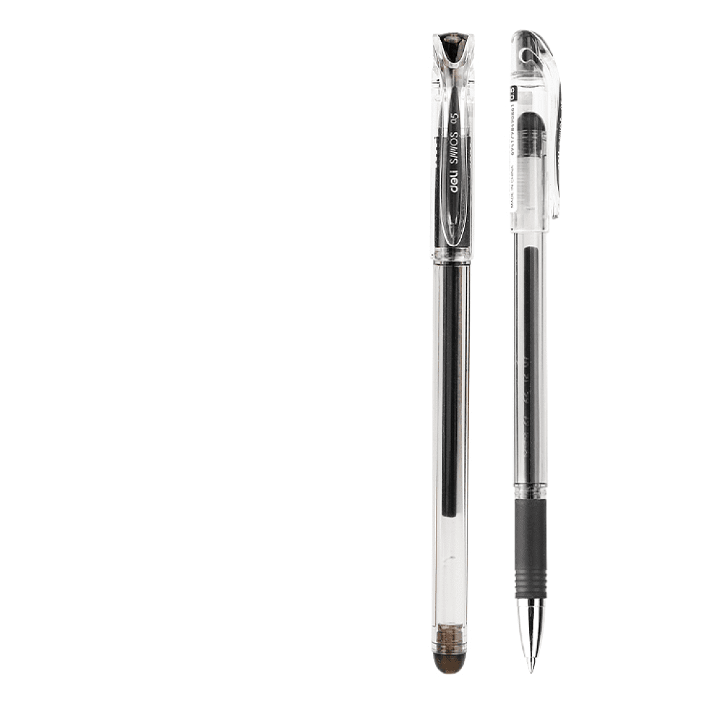 Ручка гелевая "Smoos", 0.5 мм, прозрачный, стерж. черный
