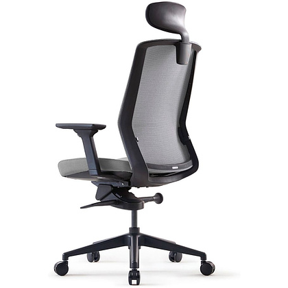 Кресло для руководителя Bestuhl "J1", сетка, ткань, пластик, серый  - 4