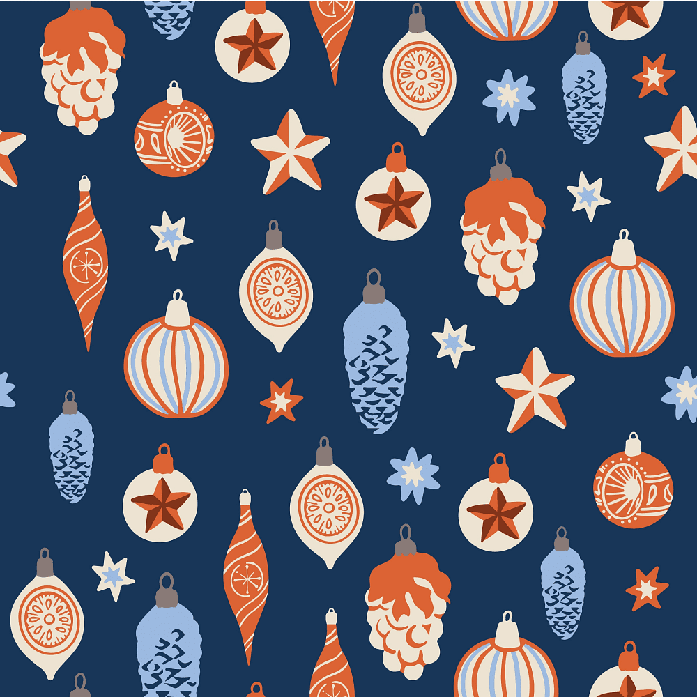 Бумага декоративная в рулоне "Игрушки", 1х0.7 м, синий