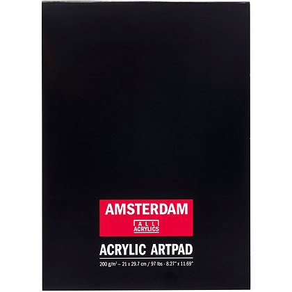Скетчбук "Amsterdam Acrylic Artpad", A4, 200 г/м2, 30 листов, черный