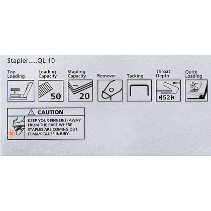 Скобосшиватель "QL 10", №10, 20 листов, ассорти - 3