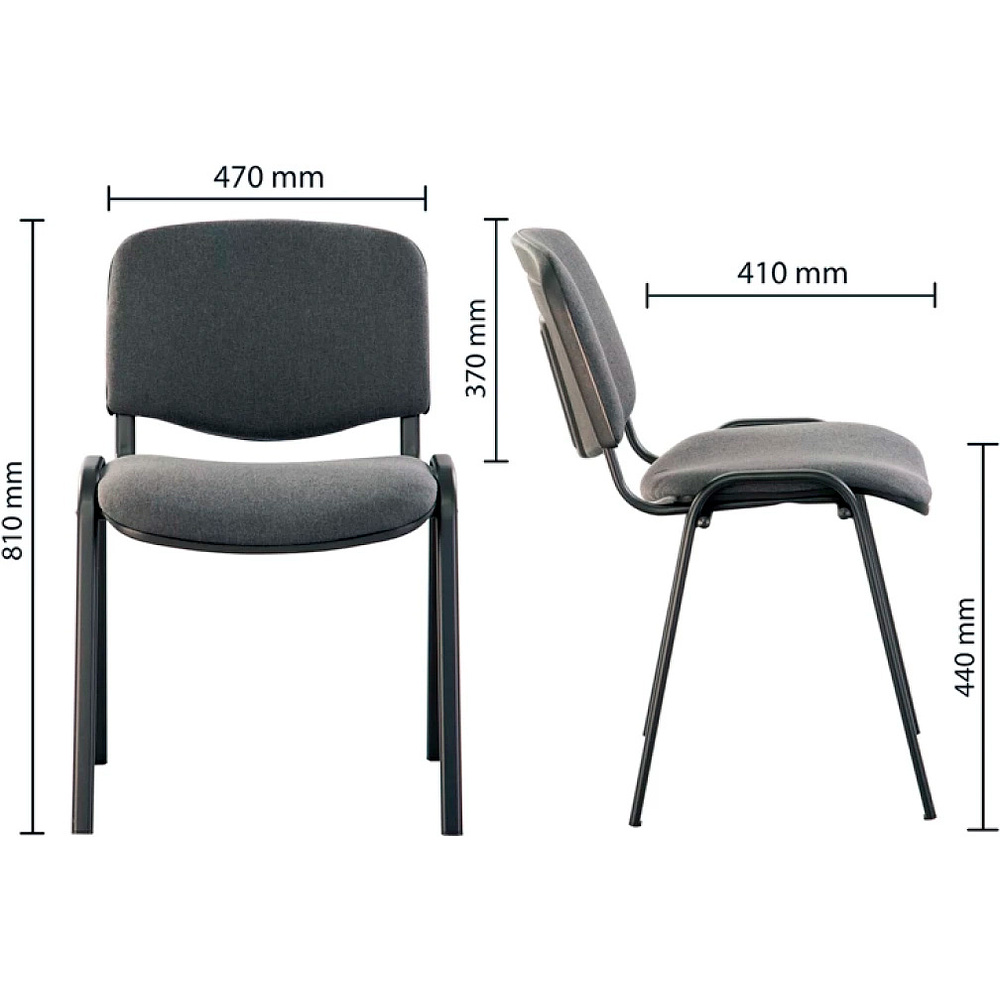 Стул для посетителей ИЗО BLACK, экокожа, черный - 2