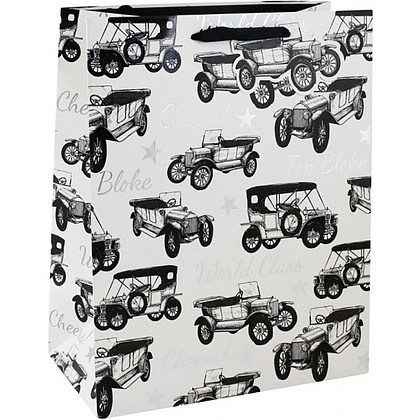 Пакет бумажный подарочный "Vintage car", 26.5x14x33 см