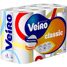 Бумага туалетная "Veiro Classic", 2 слоя, 24 рулона