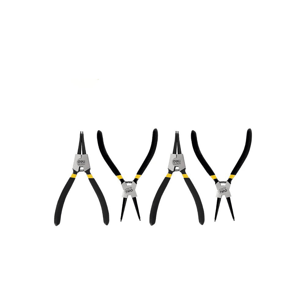 Съемники стопорных колец Deli YS EDL20521-4, 180 мм., набор 4 шт., желтый, черный