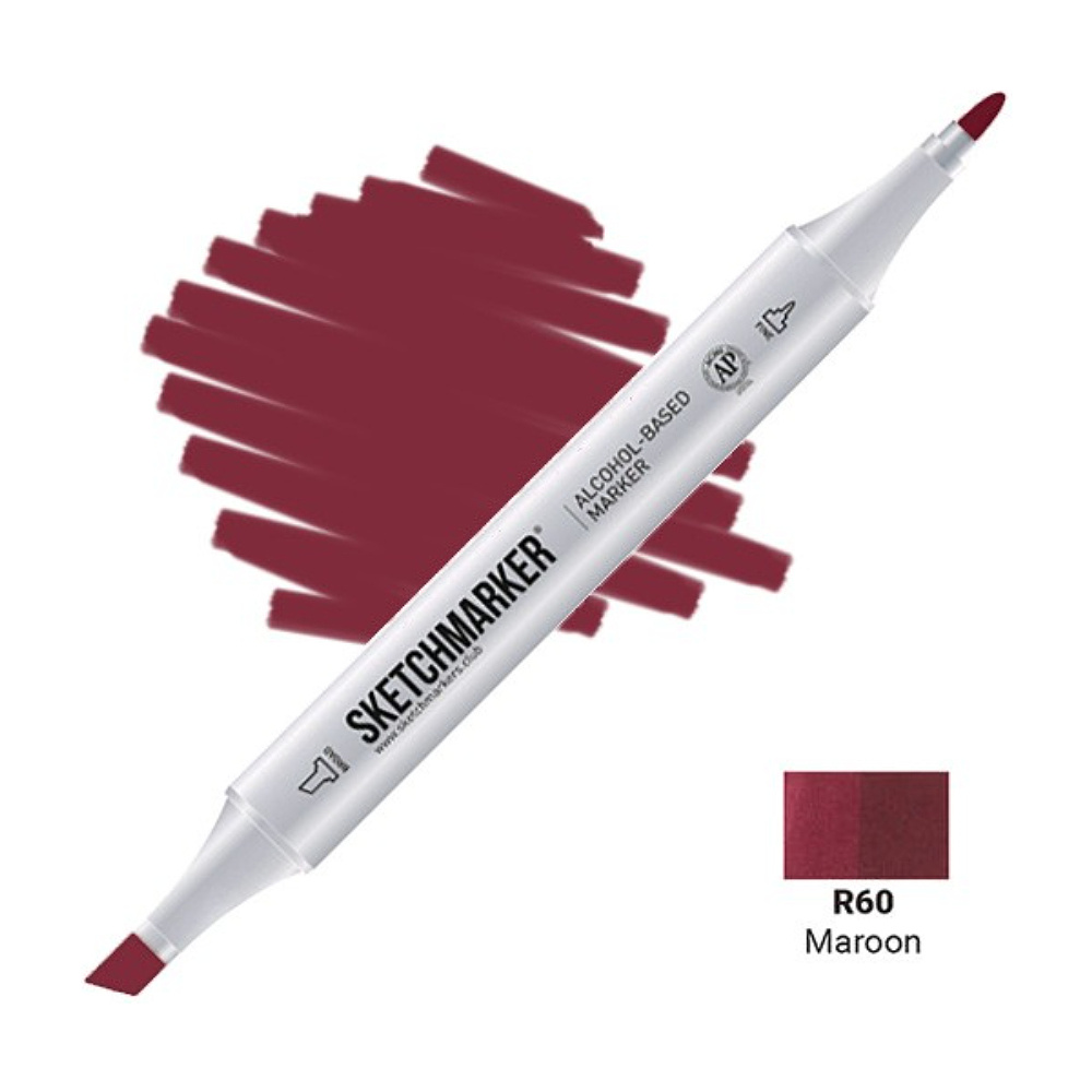Маркер художественный "Brushmarker", двухсторонний, R60 темно-бордовый