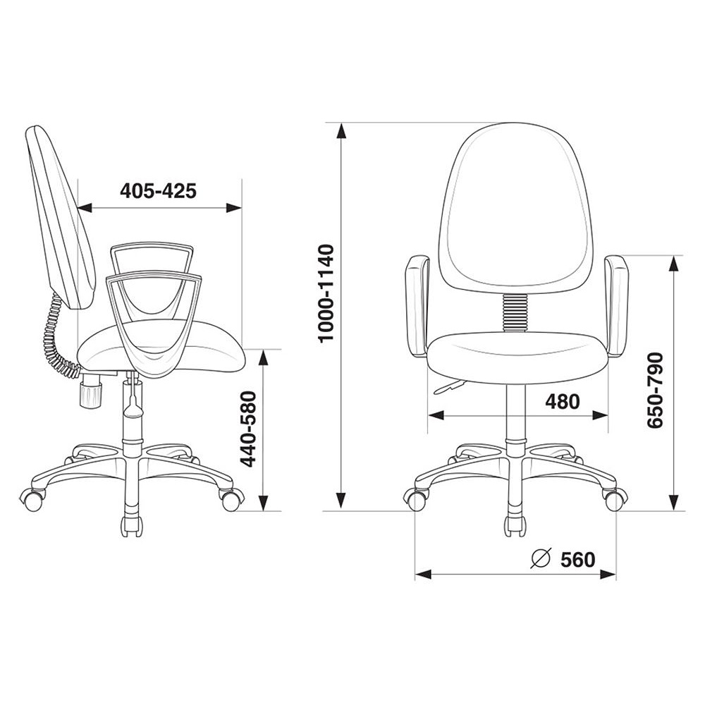 Кресло для персонала Бюрократ "Престиж+ CH-1300N/OR-16", кожзам, пластик, черный  - 5