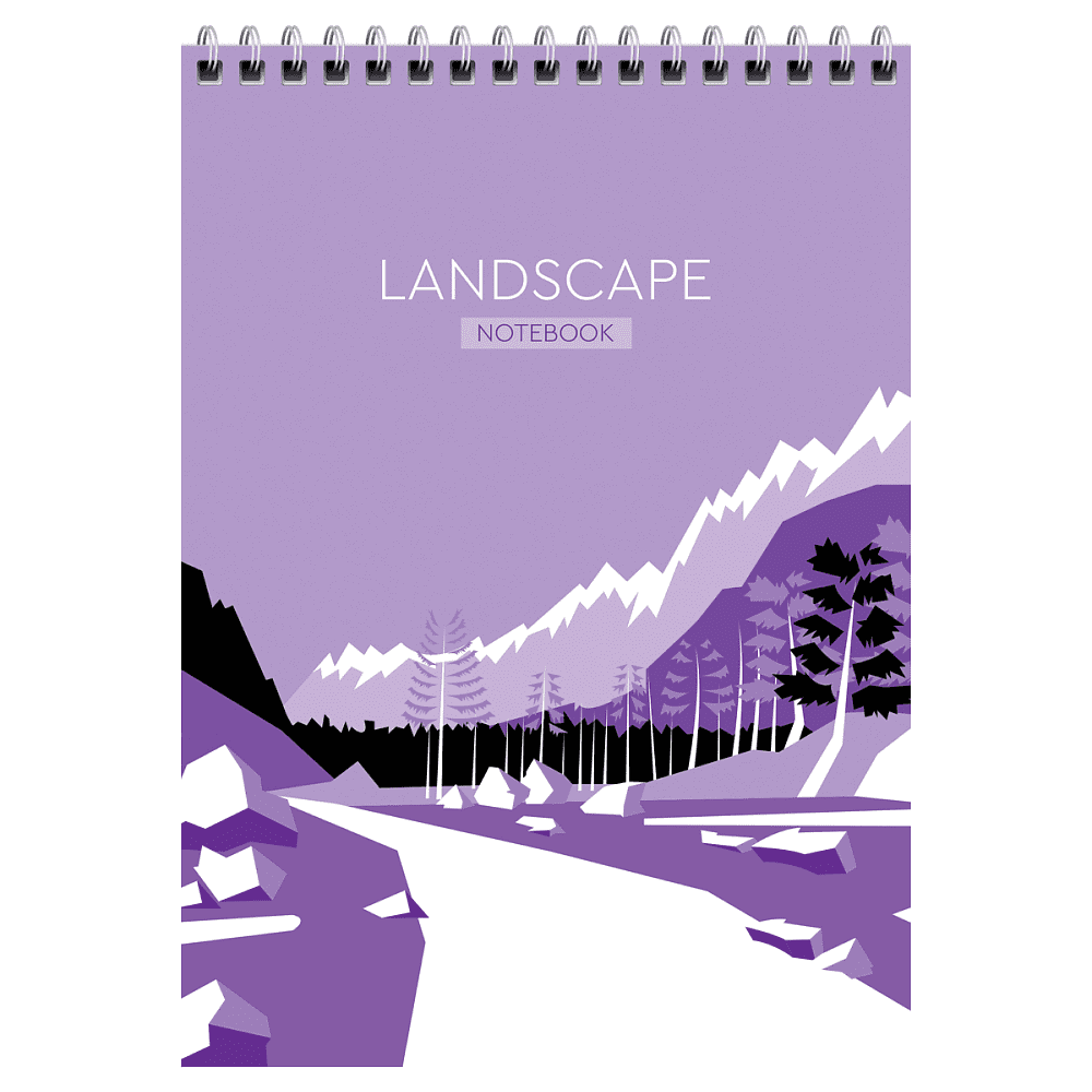 Блокнот "Landscape", А5, 80 листов, клетка, ассорти 