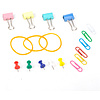 Набор канцелярский "Deli Essential", зажимы+скрепки+кнопки+резинки, ассорти - 5