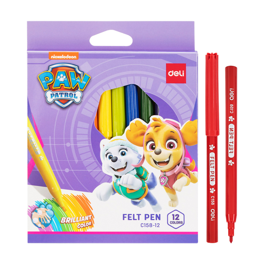 Фломастеры Deli "Paw Patrol", 12 штук, ассорти - 2