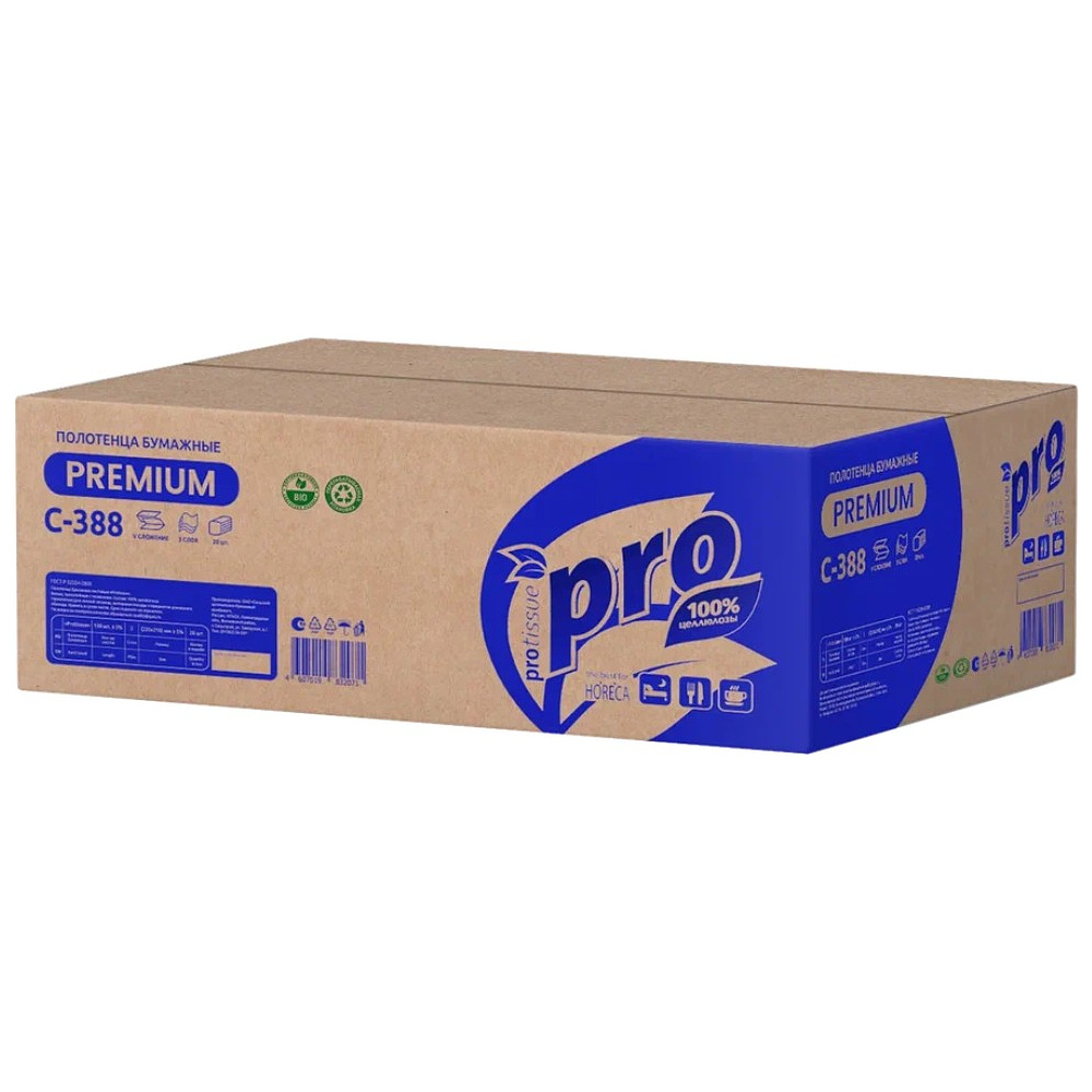 Полотенца бумажные PROtissue, V - сложение, 180 листов, 3 слоя, 100% целлюлоза - 9