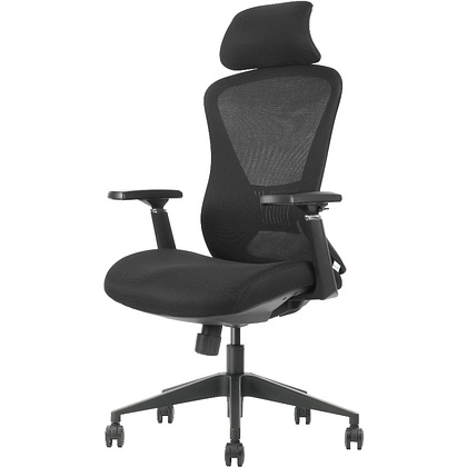 Кресло для руководителя EVOLUTION "OFFICE COMFORT", ткань, сетка, пластик, черный - 3