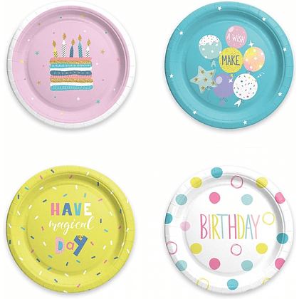 Тарелка бумажная "ДР12", 23 см, 6 шт, ассорти