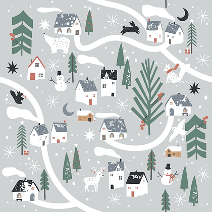 Бумага декоративная в рулоне "Village", 1х0.7 м, серый