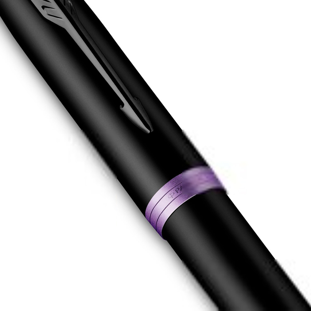 Ручка перьевая Parker "IM Vibrant Rings F315 Amethyst Purple PVD", F, черный, фиолетовый, патрон синий - 5