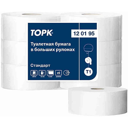 Бумага туалетная Tellus Стандарт ТP1, в больших рулонах, 525 м, 1 слой - 2