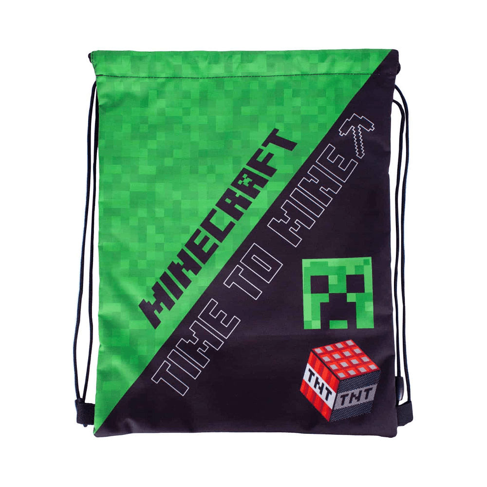 Мешок для обуви "Minecraft Time To Mine", черный