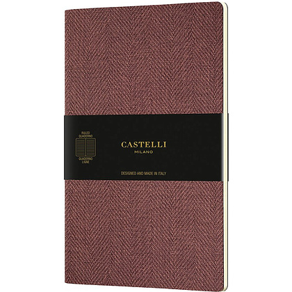 Блокнот Castelli Milano "Harris Maple Red", A5, 32 листа, линейка, коричневый