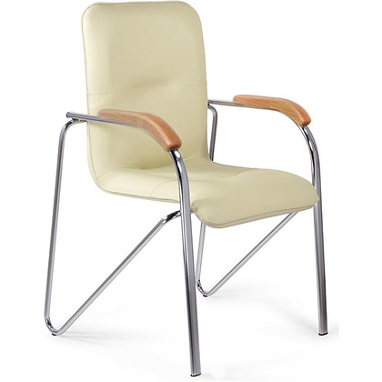 Стул для посетителей SitUp "Samba Chrome", хром, кожзам, бежевый