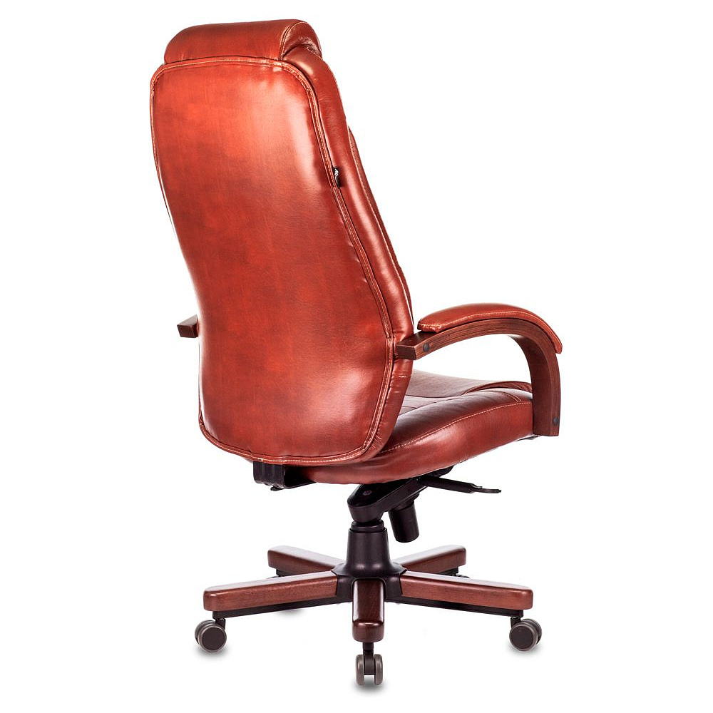 Кресло д/руководителя Бюрократ T-9923WALNUT светло-коричневый Leather Eichel кожа крестовина металл/дерево - 4