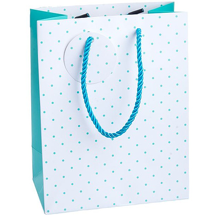 Пакет бумажный подарочный "Мини-конфетти на белом", 17.8x22.9x9.8 см, ассорти