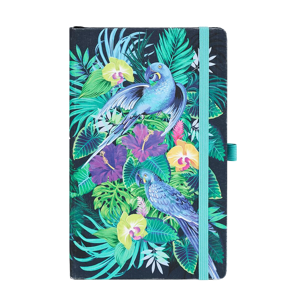 Блокнот "Eden jungle", А4, 96 листов, на резинке, разноцветный, голубой - 2