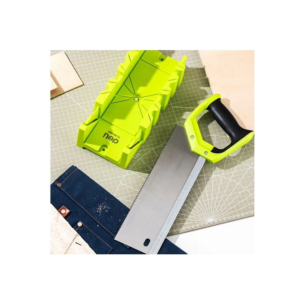 Стусло с ножовкой Deli GS EDL580900, 22.5°/45°/90°, 13 TPI, 300 мм, черный, зеленый - 20