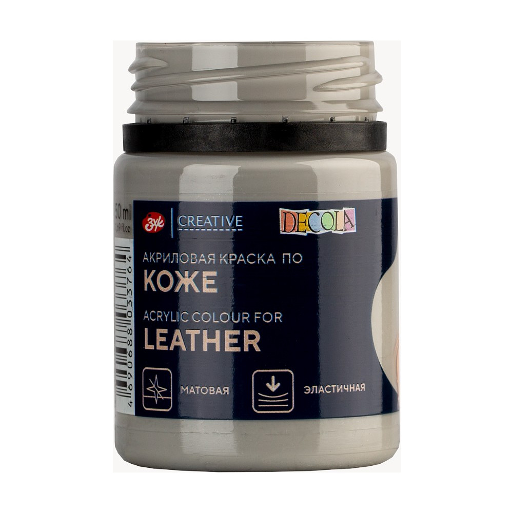 Краска акриловая для кожи "Декола", 814 серая, 50 мл., банка - 4
