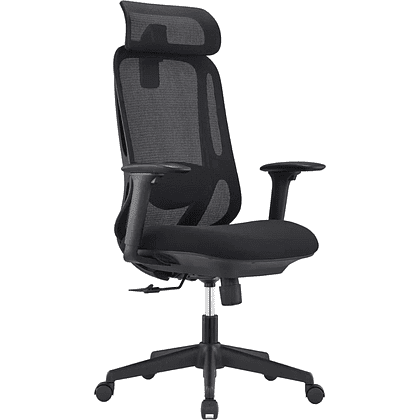 Кресло для руководителя SitZone U-090A, сетка, ткань, пластик, черный, -30%
