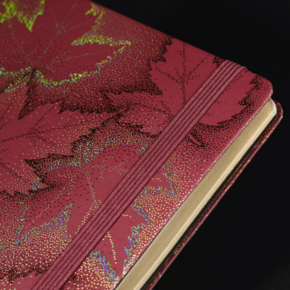 Блокнот "Foliage maple", А5, 96 листов, линейка, на резинке, красный - 5