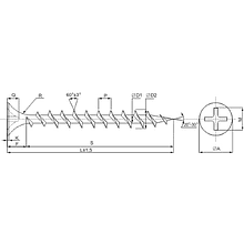 Саморез 4.2х76 мм для монтажа ГКЛ к дереву, фосфат, 250 шт.