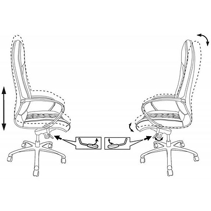 Кресло для руководителя "Бюрократ AURA", кожа, металл, коричневый - 6