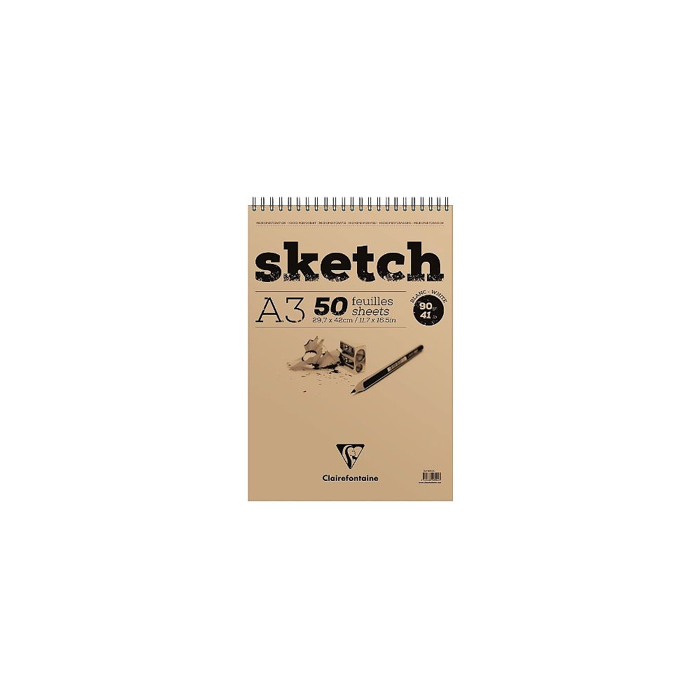 Скетчбук "Sketch", A3, 90 г/м2, 50 листов, коричневый