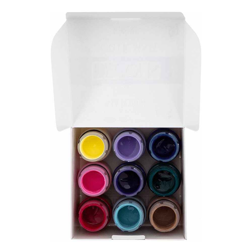 Краска акриловая матовая "Декола ривьера", набор 9 цветов, 20 мл, банки - 6