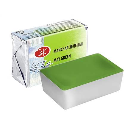 Краски акварельные "Белые ночи", 745 майская зелёная, кювета