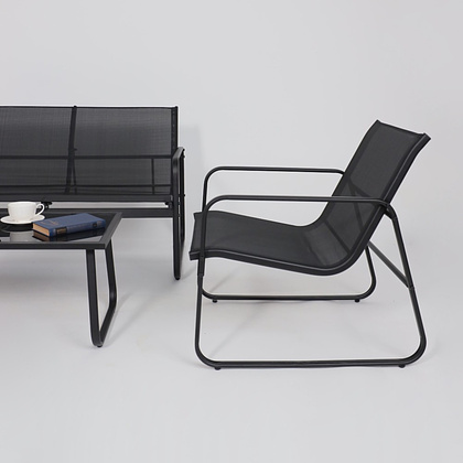 Комплект мебели садовой AksHome VERANDA (кресло 2 шт, диван 1 шт, стол 1 шт), черный - 15