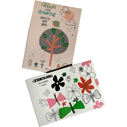 Альбом для рисования "Flowers", A4, 40 листов, склейка