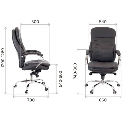 Кресло для руководителя "Valencia", экокожа, металл, коричневый - 4