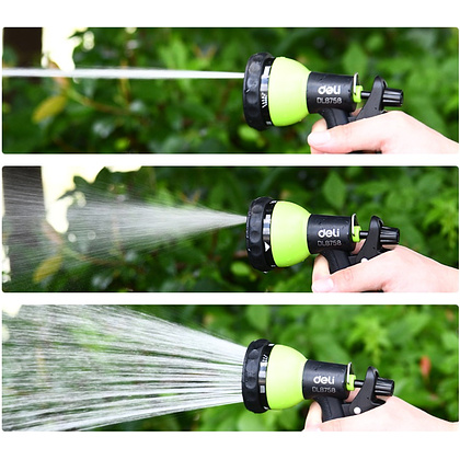 Пистолет-распылитель Deli GS EDL8758, 7 функций, быстросъем, фиксатор курка, черный, зеленый - 8