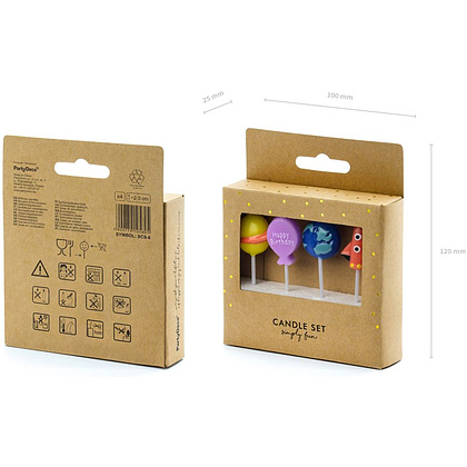 Свеча "Space", 4 шт, ассорти - 3