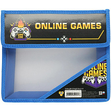 Папка для тетрадей Пчёлка "Game zone", А5, на липучке, пластик, черный, синий